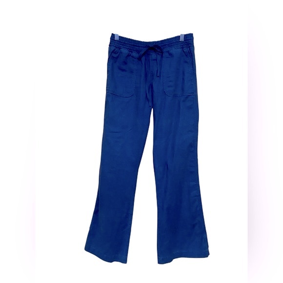 Lucky Brand Navy Blue Boot Cut Linen Blend Woman’s Pull On Pants Size XS. - Picture 1 of 14